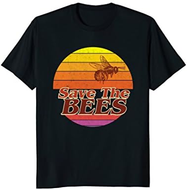 Save Bees Flower Boy Girl Vintage Style Retro Fashion T-Shirt