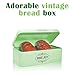 All-Green Products Vintage Bread Box For Kitchen Stainless Steel Metal in Retro Green + FREE Butter Dish + FREE Bread Serving Suggestions eBook 16.5