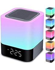 Night Lights Bluetooth Speaker, Alarm Clock Bluetooth Speaker Touch Sensor Bedside Lamp Dimmable Multi-Color Changing Bedside Lamp, MP3 Player, Wireless Speaker with Lights