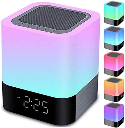 Gallstep Night Lights Bluetooth Speaker, Alarm Clock Touch Sensor