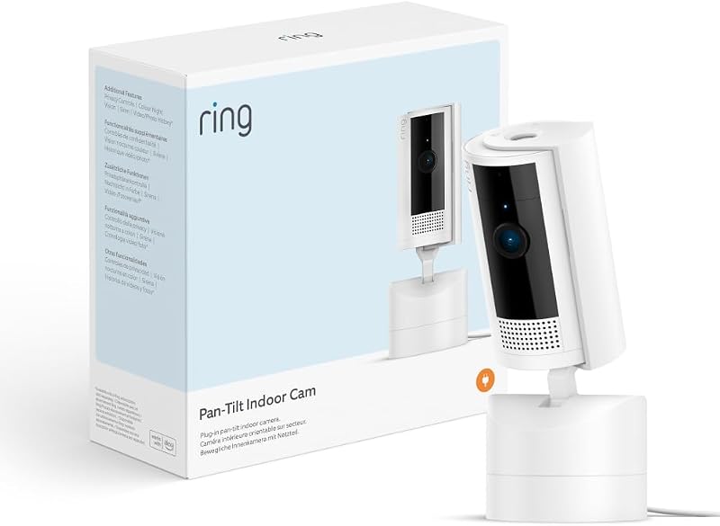 Ring Pan-Tilt Indoor Camera | 360 Pan 169 Tilt | HD Video | Two-Way Talk |