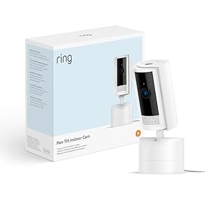 Videocamera interna inclinabile Ring (Pan-Tilt Indoor Camera) | Videocamera di sicurezza plug-in | Panoramica 360°, inclinazione 169° | Ring Protect: 30 gg. prova gratuita