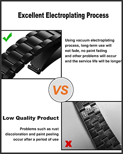 YABZOZ Band Compatible with Amazfit GTR 2 / GTR 2e / Stratos 3 / GTR 47mm / GTR 3 / GTR3 Pro Metall 22mm Strap
