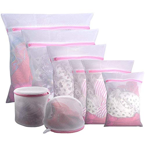 8Pcs Mesh Laundry Bag Travel Travel Storage Organize Bag, Clothing Washing Bags for Blouse, Hosiery, Stocking, Bra, Underwear, Lingerie - Thumbnail 5