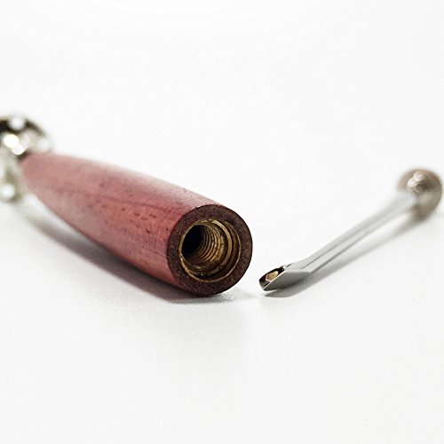 FULUSHOU 2 in 1 Tobacco Pipe Metal Cleaning Tool Rosewood Color