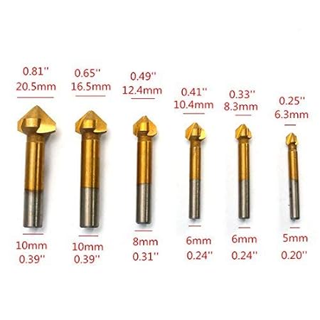 Xgfkljkrelw Herramienta para Nevera, 6 Piezas 3 Flautas de Titanio ...