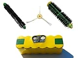 Replacement iRobot Roomba 610 Professional Series - AeroVac Battery, Bristle Brush and Flexible Beater Brush, 3-Arm Side Brush - Kit Includes 1 High Capacity Battery, 1 Bristle Brush and 1 Flexible Beater Brush, 1 3-Arm Side Brush