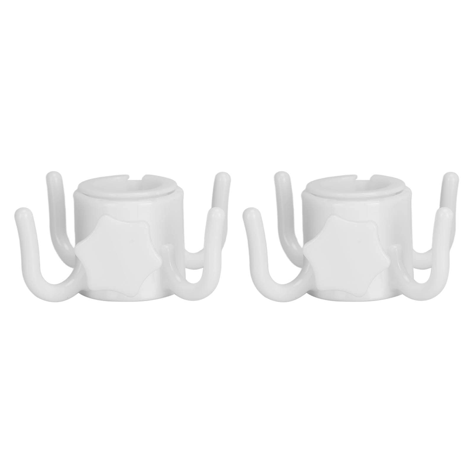 Huairdum Umbrella Hook, Strong 2Pcs Beach Umbrella Hook Hanger 4 Prong Adjustable Height Umbrella Storage Hook for Sunglasse Hat (White)