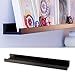 Wallniture Denver Floating Wall Shelf, Wall Mounted Photo Ledge and Bookshelf Black 22 Inch