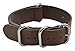ArtStyle Vintage Crazy Horse Leather Watch Band with Double Sides Leather Watch Strap (22mm, Dark Brown)