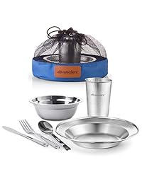 Acero inoxidable tabelware para Camping Set de pla