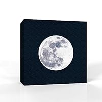 Canvas Wall Art - Moon Illuminating The Blue Ocean - Canvas Prints Home Artwork Decoration for Living Room,Bedroom - 12x12 inches