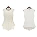 OFTEN Women's Sexy Peplum Lace Shirt Trendy Sleeveless Blouse(L, White)
