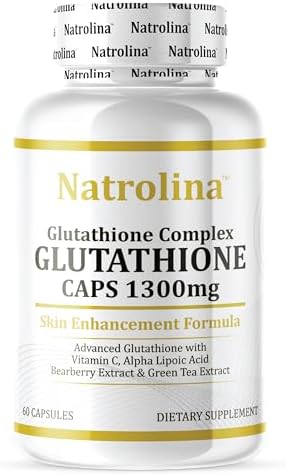 glutathione las vegas Natrolina Advanced Glutathione Complex 1300mg - 60 Capsules | With Vitamin  C, Alpha Lipoic Acid, Bearberry Extract & Green Tea Extract