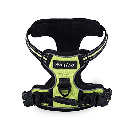 Eagloo Dog Harness No Pull, Walking Pet Harness with 2 Metal Rings and