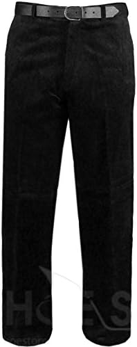 Mens Flat Fronted Thick Corduroy Trousers Regular Fit