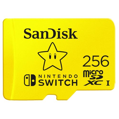 SanDisk microSDXC UHS-I Speicherkarte für Nintendo Switch 256 GB (U3, Class 10, 100 MB/s Übertragung, mehr Platz für Spiele)