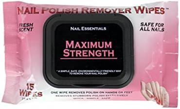 Nail Essentials Nail Polish Remover Wipes - Maximum Strength - Single (Reddish Pink Package)