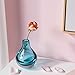 CASAMOTION Glass Vases for Flowers Blown Art Glass Mini Bud Decor Blue 5.3 inch Height