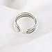 Mother's Day Silver plated Triple Bands Hollow Adjustable Ring Size: 6 -8