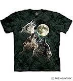The Mountain Men's Three Wolf Moon Short Sleeve T-Shirt,Black,XX-Large
