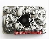 belt buckle vintage Casino Poker Spades Skull ace