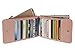 Indressme Womens Pink Bifold Multi Card Case Thin Wallet with Zipper Pocket