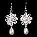 WINOMO Flower Lace Necklace Choker Faux Pearl Pendant Necklace Earring Sets