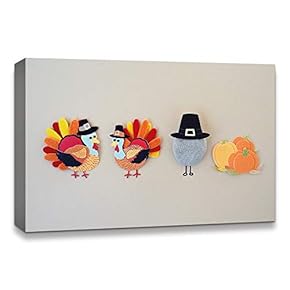 Canvas Wall Art Thanksgiving Day Theme Painting Artwork for Home Prints Framed - 12x18 inches