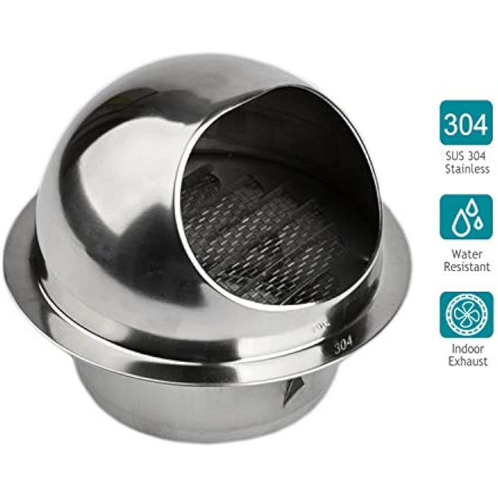 304 Stainless Steel Air Vent Round Grille Ventilation Cover Wall Outlet
