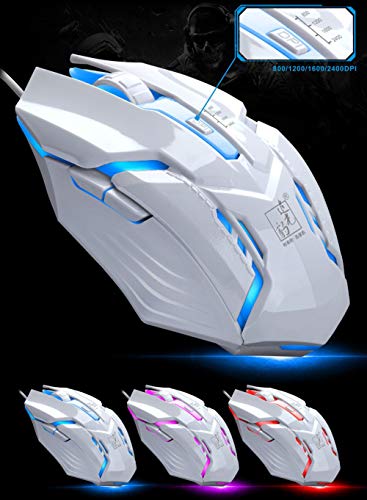 Radorock G700 LED Rainbow Color Backlight Gaming Game USB Wired Keyboard Mouse Set LOL