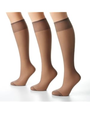 Hanes Too Sheer Knee High RT 3 Pair