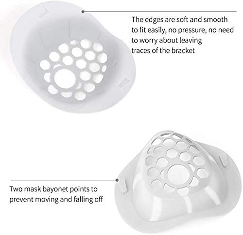 3D Silicone Mask Insert,Bracket for Inner Support Frame,Face Mask Cover Inner Support,Face Mask Frame Support Design for Adult Kids,Silicone Inner Support Frame for More Breathing Space(5 Pack,White)