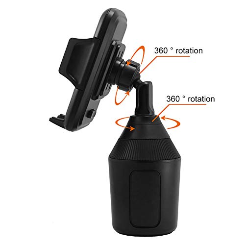 xxiaoTHAWxe New Universal Vehicle Car Truck 360 Degree Adjustable Car Cup Mount Cell Phone Holder Stand Cradle for Cell Phone iPhone Xs/XS Max/X/8/7 Plus/Galaxy for 3-6inch Phone Screen. Black