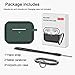 Doboli Compatible with Airpods Pro Case Cover with Keychain, Full Protective Silicone Skin Accessories for Women Men 2019 AirPods Pro [Front LED Visible] Midnight Green