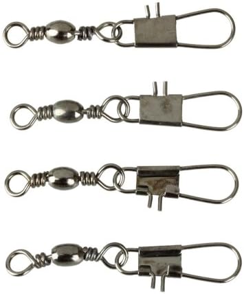 Nsstar 100pcs Barrel Swivel with Safty Snap Connector Solid Rings Fishing (#3)