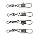 Nsstar 100pcs Barrel Swivel with Safty Snap Connector Solid Rings Fishing