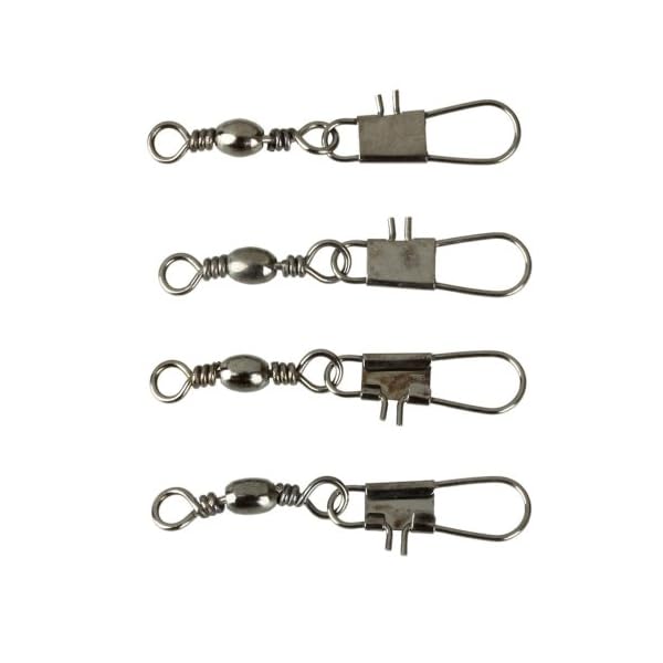 Nsstar-100pcs-Barrel-Swivel-with-Safty-Snap-Connector-Solid-Rings-Fishing