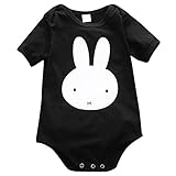 Baby Boys Girls Short Sleeve Cotton Elk/Rabbit Head Bodysuit