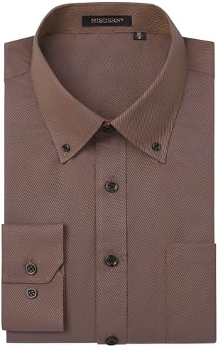 Amazon.com: Men's Solid Chocolate Brown Dress Shirt w/Convertible Cuffs sz  14 1/2 32/33 : Clothing, Shoes & Jewelry