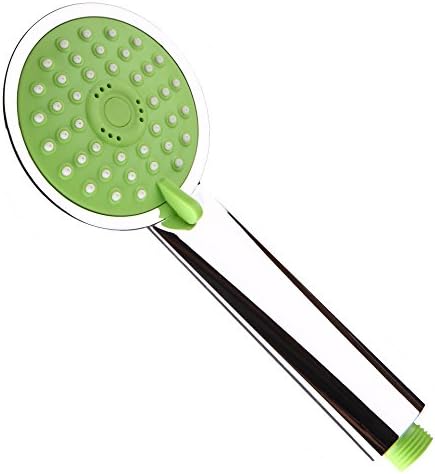 Only Handheld Shower Head Multifunction 3 Setting Round Thin Green 1.5GPM Water Saver Rainshower Massage Spa Universal Standard Chrome Polished Rainhead