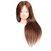 Microtimes Mannequin Head 100% Real Human Hair Cosmetology Hairdresser Training Head Manikin Cosmetology Doll Head (Table Clamp Stand Included) (brown)