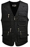 Mrignt Men's Oversize Pockets Travels Sports Photographers Vest(US 2XL (Asia 5XL),Black)
