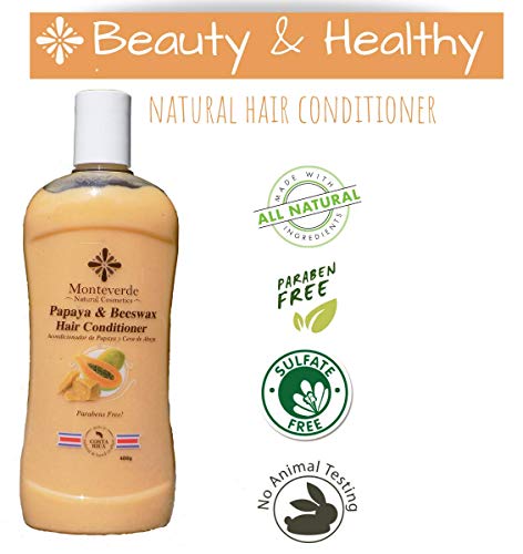 Papaya & Beeswax Hair conditioner (14 oz)- With Lemon and Ylang Ylang essential oil, Avocado extract- For soft and shine hair - Sulfate, Paraben free- With natural ingredients - Moisturizing.