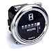 Qiorange Round Hour Meter Gauge Hourmeter 6 to 80V Boat Outboard Inboard Marine Lawn Tractor DC - Round Silvery Trim Ring