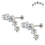 Gorgeous Pure Surgical Stainless Steel Climber Cartilage Earring, Cartilage Stud Long Bar Earring