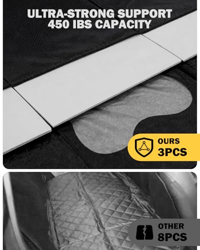 Pawccoli Back Seat Extender for Dogs, Waterproof Dog Car Seat Cover for Back Seat with Hard Bottom, Upgraded Material, Anti Scratch, Easy to Use and Clean, Holds 420lbs