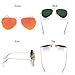 YuFalling Polarized Aviator Sunglasses for Men and Women (gold frame/orange-red lens, 58)