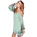 Flymall Womens Summer Open Shoulder Chiffon Shift Dress