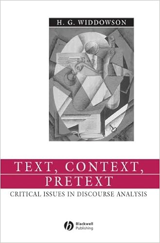 Amazon Com Text Context Pretext Critical Issues In Discourse Analysis Language In Society 9780631234517 Widdowson H G Books
